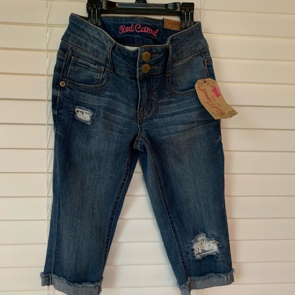Jeans Red Camel skinny Capri denim pants Zaza Girls size 8 NWT - Picture 1 of 9